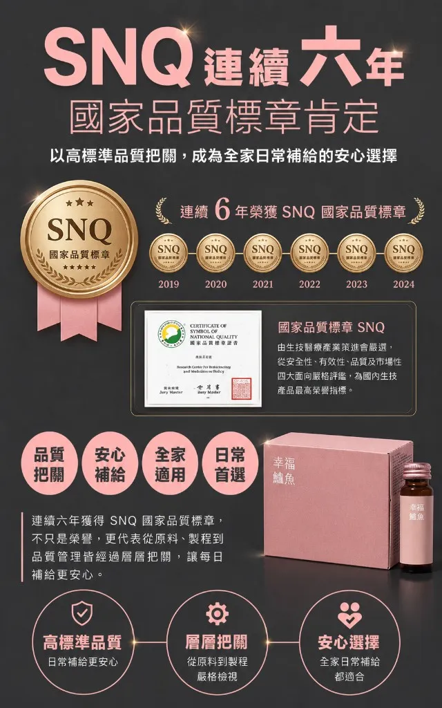 SNQ 連續六年國家品質標章肯定